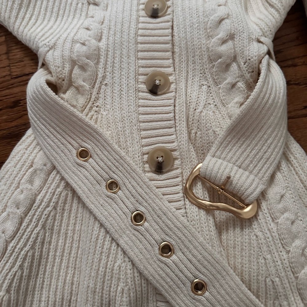Maeve from Anthropology. Cream, cotton, button up cardigan. NWT